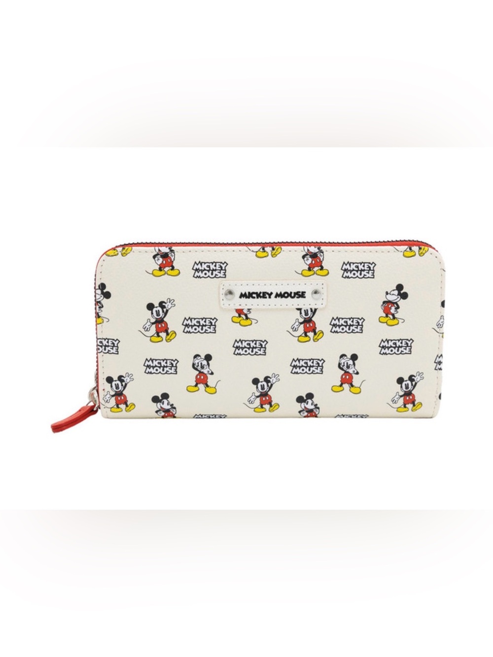 Mickey Mouse Zip-Around Wallet - White with Red & Yellow Accents